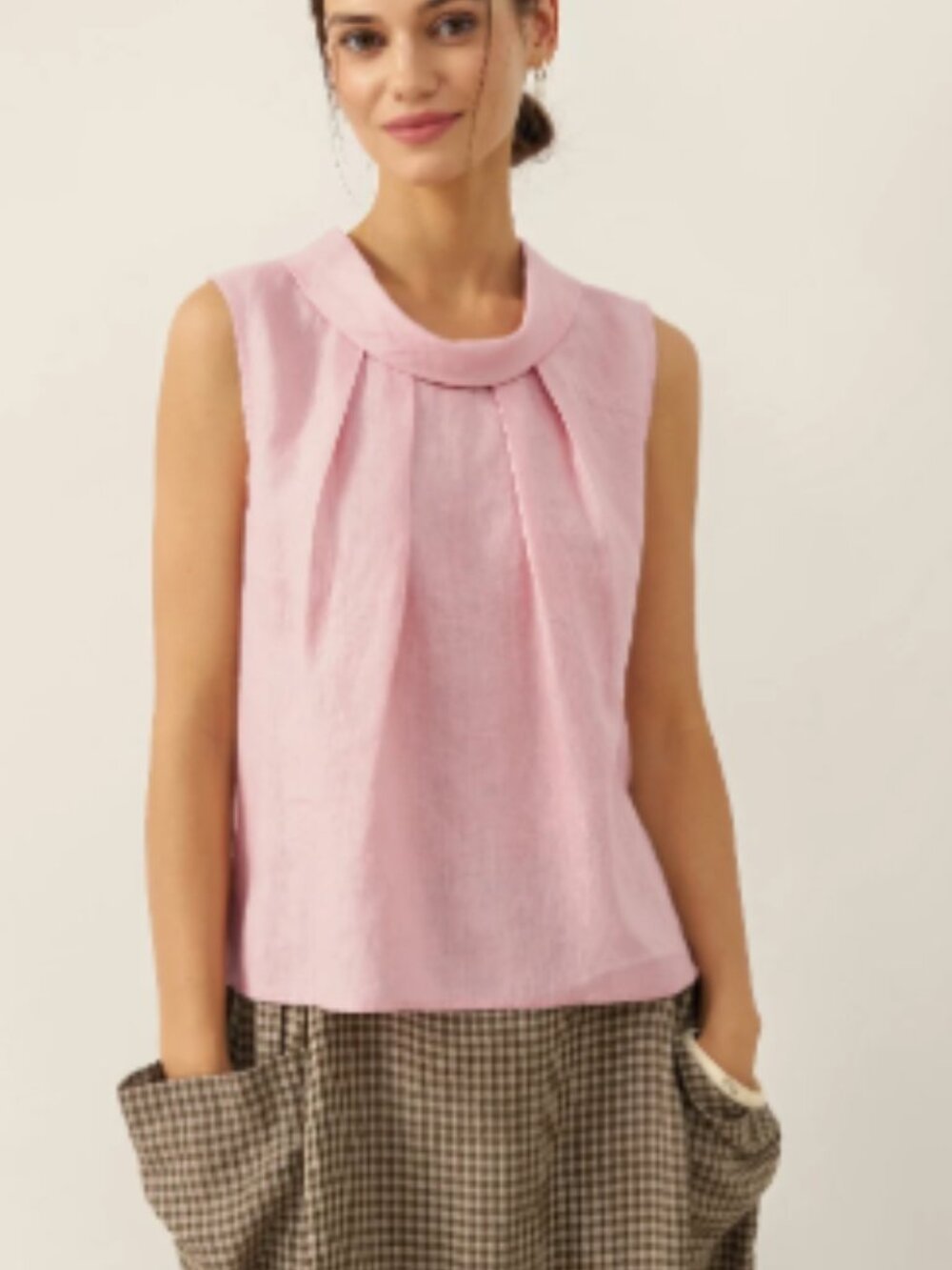 Lintico Linen collar Top